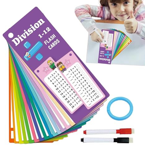 Tarjetas Flash de Restación,Tarjetas Flash de Hechos Matemáticos | 15X tarjetas flash multimatemáticas borrables,Tarjetas Flash de división de multiplicación, herramienta interactiva de práctica