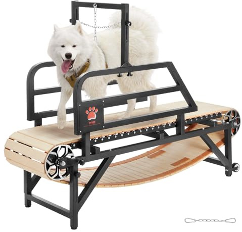 VEVOR Tapis de Marche pour Chiens de Taille Moyenne, Capacité de Charge 100 kg, Tapis de Course avec Piste Large 44,5, Réglages d'Inclinaison, Équipement d'Exercice Intérieur pour Animaux de Compagnie