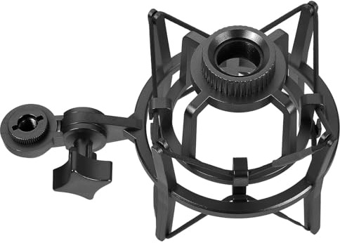 WHAMVOX Supporto Microfono Antiurto Regolabile Plastica Per Microfoni Condensatore Con Asta e Clip Di Isolamento Accessori Per Registrazione e Broadcasting