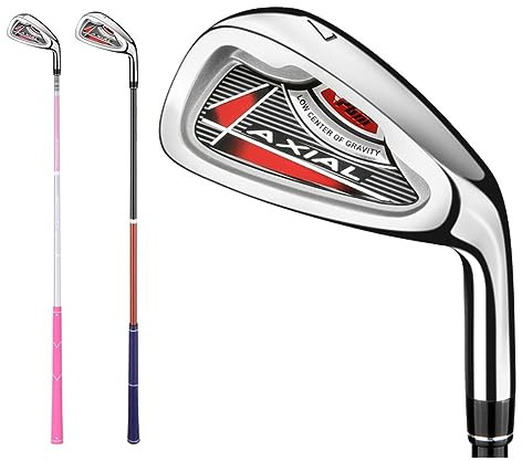 Fer de Club de Golf n ° 7 pour golfeurs Juniors 3-12, avec Manche en Graphite, Tige en Alliage de Zinc, Fer de Golf droitier pour Enfants garçons Filles (# 7 (Rouge),9-12 Ans)