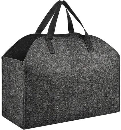 Felt Firewood Basket, Sturdy Firewood Carrier, Heavy Duty Firewood Tote, Firewood Carrier Bag, Wood Log Carrier, Firewood Transport Bag, Multipurpose Storage Bag, Felt Tote for Magazines