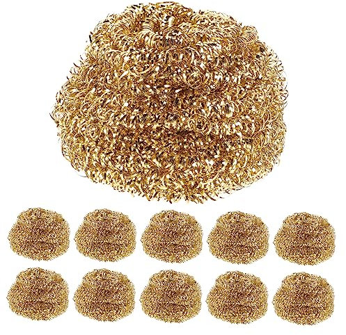 Garneck Bolas De Limpieza De Latón Para Puntas De Soldadura, Limpiador De Puntas De Esponja De Latón, Kit De Accesorios Para Soldadores, 10 Piezas Para Mantenimiento y Prolongado