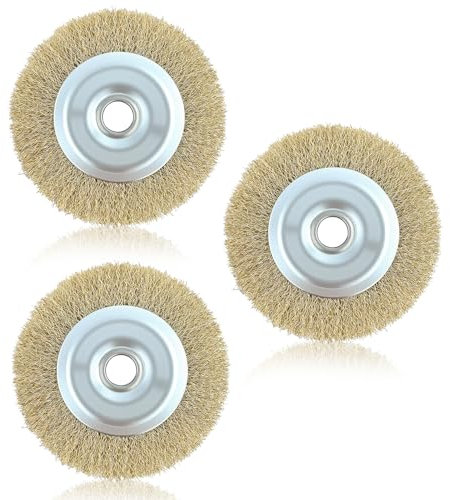 RAC814 Wire Brush Replacement for Ryobi Patio Cleaner Wire Wheel Brush with Arbor Hole for RY18PCA-0 OPC1800 OPC1815 EFB 400/401 More Cleaning Rust Joint Debris(115mm*16mm*10mm) (3pcs)