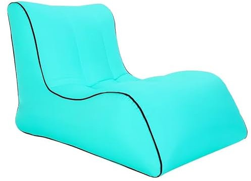 YGWRQY Wasserdichtes Aufblasbares Nylon-Sofa, Lazy Bag, Outdoor-Camping, Ultraleichter Strandschlafsack, Luftbett, Lounge-Sessel, Sport-Camping-Reisetasche (90 * 70 * 65cm) See grün