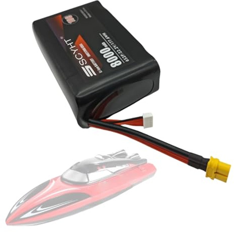SSCYHT Batterie Lipo 6S 22,2 V 10 000 mAh 8 000 mAh Batterie Lithium 22,2 V Batteries Rechange pour Moteur 150 W - 220 W pour Drones radiocommandés,22.2v8000mah 1pack