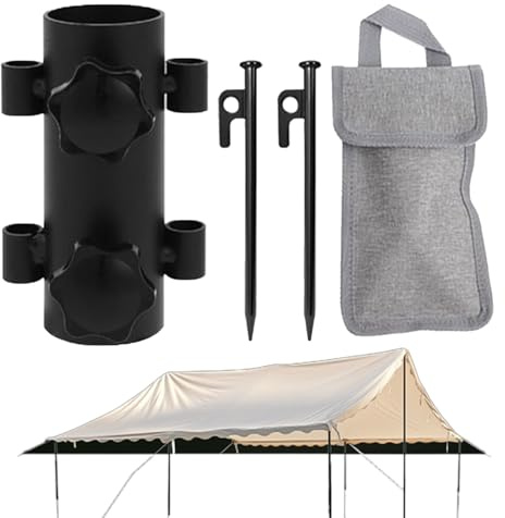 Tragbarer Halter - Windfeste Zeltstange Basis | Stabiler Edelstahl Stabilisatorständer für Outdoor-Aktivitäten und Wandern