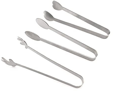 TIDTALEO Mini Pinces De Service Inoxydables Ovales Dentées, Mini Pinces à Citron Glaçons En Acier Inoxydable, Adaptées Pour Buffet, Bar, Fête Et Usage Quotidien