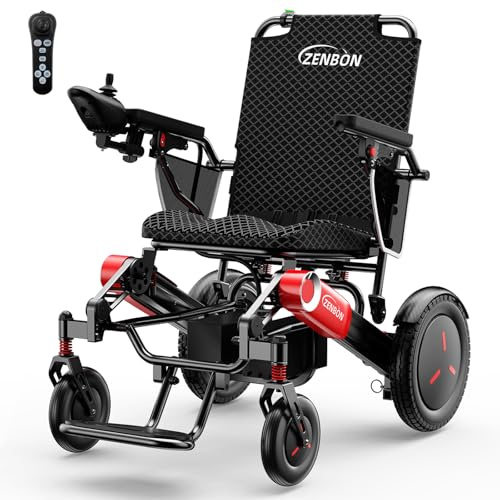 Fauteuil Roulant Electrique Pliable Leger 48 KM: 700 W Fauteuil Roulant Electrique pour Personnes Agées avec lumière LED et Bouton d'aide à la Poussée Arrière, 2 x 12 AH Double Batterie