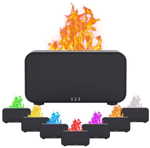 Diffusore di Aromi con 7 Fiamme di Colore, Diffusore di Aromi di Fiamme, Oli Essenziali, Umidificatore Flame di Olio Profumato, Può Essere Utilizzato in Camera da Letto, Ufficio, Yoga