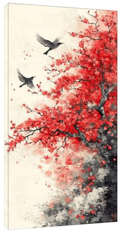 flores de cerezo Diamond Painting Adultos, 5D Pintura Diamante Pájaro Diamond Painting Kit Completo, Manualidades Adultos DIY Punto de Cruz Cuadro Diamantes, para la Decoración Hogar 100x200 cm t-1140
