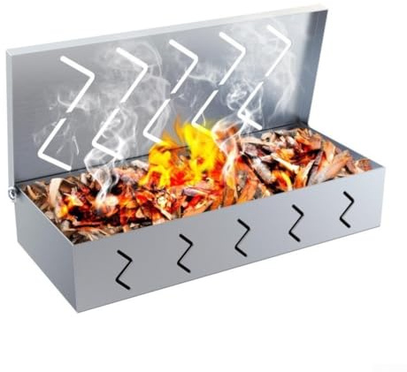 BBQ Wood Chip Box In Stainless Steel, With Construction And Vented Lid, 12 Inch For Better Smoke Infusion And Enhanced Taste In Grilled Dishes