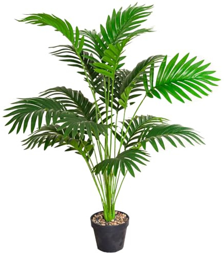 Künstlicher Baum, Palme, 69, 9 cm, lebensechte Areca-Palme im Topf mit 18 Zweigen, frische grüne Kunstpflanzen für den Innenbereich, große Kunstpflanzen für Büro- und Heimdekoration