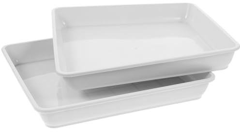 Anneome 2 Pezzi Sottovasi Quadrati in Plastica Durevole Vassoio per Piante con Controllo umidità Resistente Cadute per Vasi Drenaggio Supporto Versatile per Fioriere e Contenitori