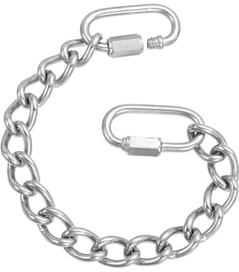 PATIKIL Gate Chain Lock, (7.9Inch, Silver) (1 Pcs) 304 Stainless Steel Hanging Chain Lock for Stall Barn/Cabinet/Fence/Hammock/Pet Cages