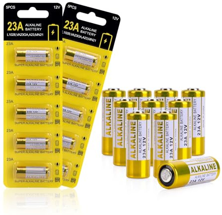 Letoom 23A 12 Volt Battery, A23 12V, Long Lasting, for Doorbells and Remote Controls (10 Pack)
