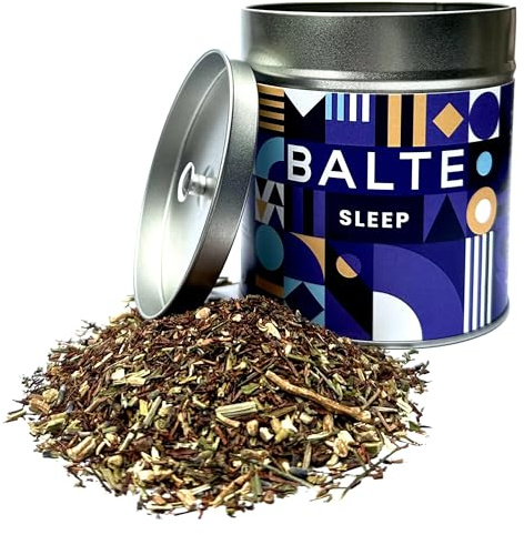 Balte Kraeutertee Schlaf Mischung Natuerlicher Abendtee mit Ashwagandha Waldmeister und Katzenminze Entspannender Kraeutertee 60 g 24 Portionen