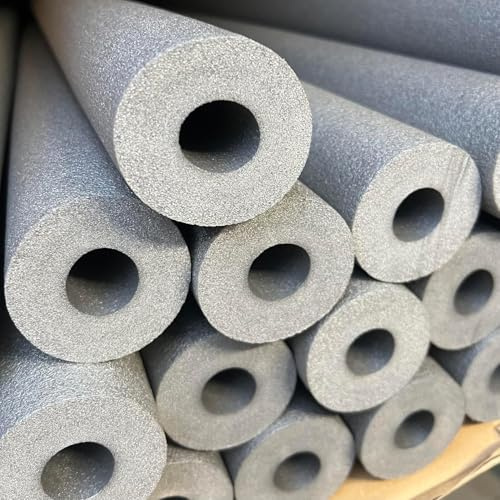 Rohrisolierung PE Ø 42 mm Stärke 13 mm grau voller Karton 16 Meter | angeschlitzt Isolierung Schaumstoff Isolierschlauch für Heizung und Sanitär