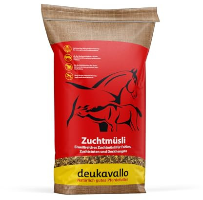 deukavallo Zuchtmüsli 20 kg | Pferdefutter | proteinreiches Müsli für Zuchtstuten, Fohlen und Hengste | unterstützt Zuchtkondition + Milchbildung + gesunde Entwicklung des Fohlen