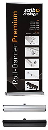 Premium-Roll-Banner (85 cm breit) (4 Stück) - ein- oder beidseitig dünne geformte Luxuriös und Versatile Rolle Banner - Beste Verwendung für Indoor & Outdoor Ausstellungen, Büros, Veranstaltungen, Retail Stores und vieles mehr - Premium Roll Banners (85 CM Wide) (Pack of 4) - Single or Double Sided Slim Shaped Luxurious and Versatile Roll Banner - Best use for Indoor & Outdoor Exhibitions, Offices, Events, Retail Stores and much more