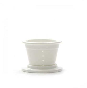 La Porcellana Bianca, Gift Box Filtro con Coperchio per Tisaniera, Infusori e Tè in Porcellana, Linea Atupertu, 9x9x7 cm h