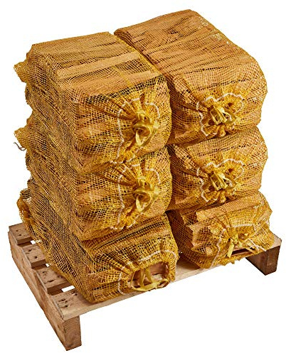 6 x Extra Large Nets of Kindling Wood (24KG) - Kiln Dried, Natural Firelighters Ideal for Fire Starting - Premium Quality Ready to Light