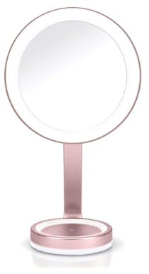 BaByliss 9450E LED Beauty Makeup Spiegel mit edlem Satin-Finish, dimmbarer LED Beleuchtung, magnetischem 10-fach Vergrößerungsspiegel