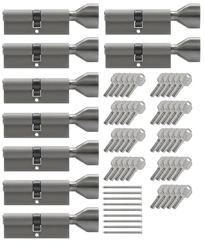 9x Knaufzylinder KSN 90 mm 45/45 gleichschließend inkl. 45 Schlüssel