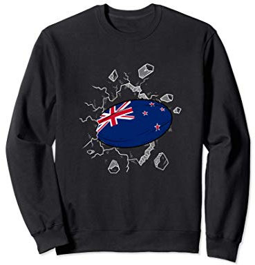 Neuseeland Rugby Trikot Neuseeland Flagge Rugby Ball Sport Sweatshirt