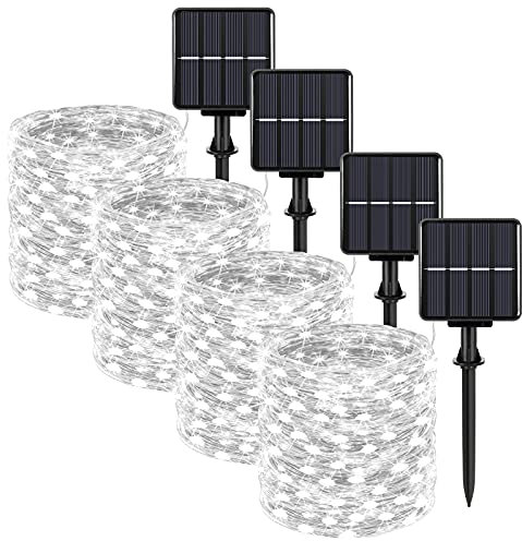 4-Pack Solar Fairy Lights Outdoor, Extra-Long 288FT 800LED String Lights