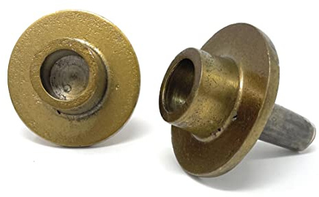 2er Set Kerzenhalter Aufsatz für Weinflaschen - Antik Look Aluminium Raw Silber - Flaschenaufsatz Kerzenständer für Stabkerzen - massiv Kerzen Halter