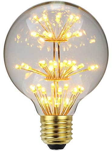 TIANFAN LED Vintage Glühbirne RGB Feuerwerk Glühbirne Deko Warmes Licht E27 220/240V Glas E27 (G80)