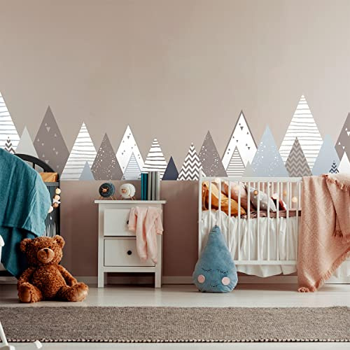 Wandsticker Kinder Dekoration Babyzimmer Wandtattoo Kinder Wandaufkleber Skandinavisch Wandsticker Riesen Berge Skandinavien Bilka H60 x 100 cm