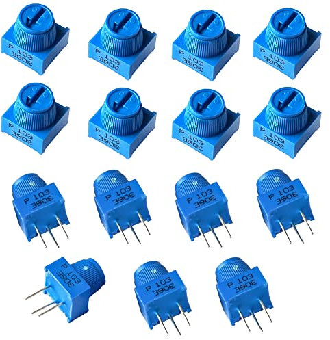 15 Stück 3386P Potentiometerwiderstände, 10 K Ohm Steckplatine Trim Potentiometer Trim Potentiometer Kit mit Knauf