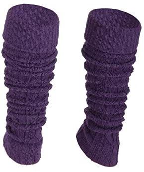 Ateena Stulpen Damen aus Wolle und Acryl, Weiche Winter Beinstulpen in Zopfmuster, Beinwärmer für Tanz, Ballett, Klobige Stiefelmanschetten in Einheitsgröße