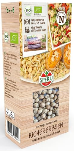 Sperli Keimsprossen Saat Kichererbse 85025, Keimsprossensaat | Schnelle Ernte in 3–5 Tagen, für Microgreens & Küche, ganzjährig anbaubar