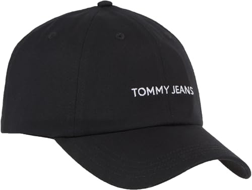 Tommy Jeans Damen Cap Linear Logo Basecap, Schwarz (Black), OneSize