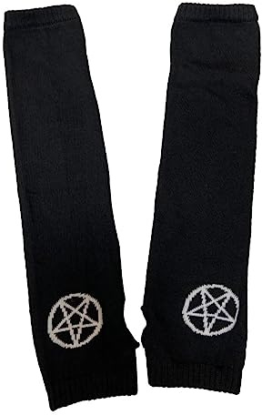 Ro Rox Pamela Mann Gants Sans Doigts Tricotés Pentagram Gothique Wicca