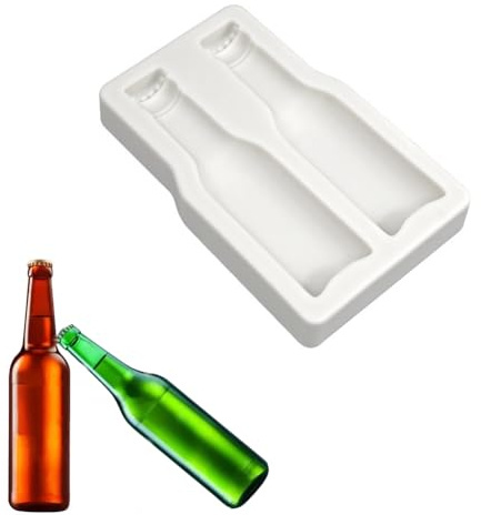 Beer Bottle Shaped Silicone Mold Fondant Chocolate Mould DIY Cake Dessert Mould Cake Cupcake Topper Decorating Tools Polymer Clay Crafting Projects