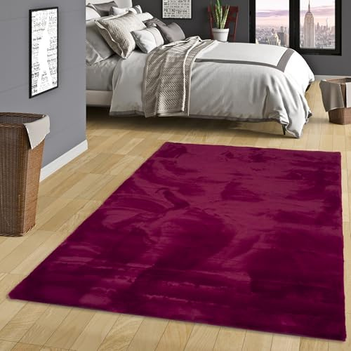 Pergamon Luxus Super Soft Kunst Fellteppich Plush Fuchsia Lila | Super Flauschig | Wohnzimmer Schlafzimmer Kinderzimmer