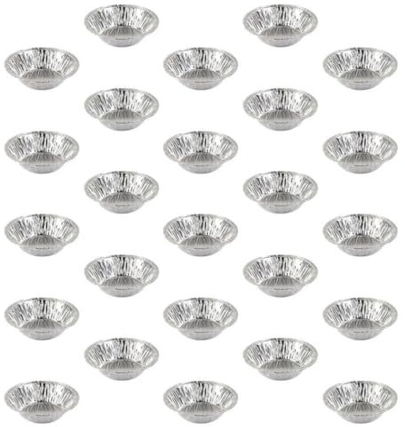 HOLIDYOYO Crostatine Pratici 200 in Alluminio e Stampi Usa Getta Rotonde Pezzi Resistenti Tartine e Torte Panetteria e Negozi Alimentari