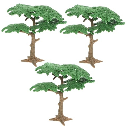 Anneome 3pc Toy Tree Fake Miniature Trees Cypress Model Toy Mini Trees Artificial Tropical Palm Trees Railroad Tree Landscape Trees Miniature Train Toys Bottle Brush Baby Three-dimensional