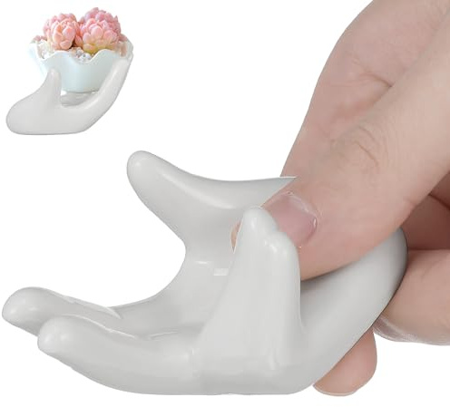Holibanna Hand Jewelry Holder, Ceramic in White for Bracelet and Ring Display for Photography Prop and Jewelry Holding Elegant Hand Shaped Bracelet Display Stand Made of Sturdy Ceramics