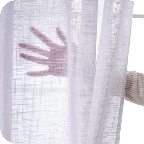 Topfinel Gardinen Wohnzimmer 1 Stücke Gardine 300cm Lang Gardinen mit Ösen Weiß Vorhang Durchsichtig für Schlafzimmer Wohnzimmer 300x240cm