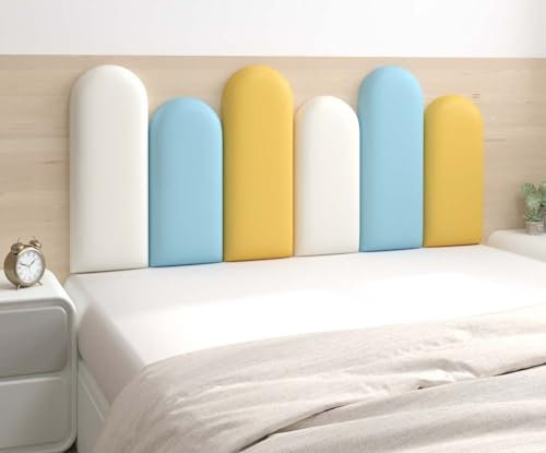 3D Antikollisions Wandpaneele Selbstklebend, Verdicktes 3 cm, PU Wasserdicht Bett Kopfteil Wandpaneele Gepolstert, Wandverkleidung Einfach Zu Säubern für Wandkissen Kinderzimmer(Color:Q,Size:180x50cm)