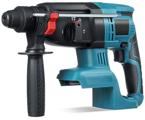 Martillo perforador inalámbrico, 18 V perforador inalámbrico, 4800 BPM, 1000 RPM, energía de golpeo 1 J, 27 mm martillo perforador para hormigón (sin batería)
