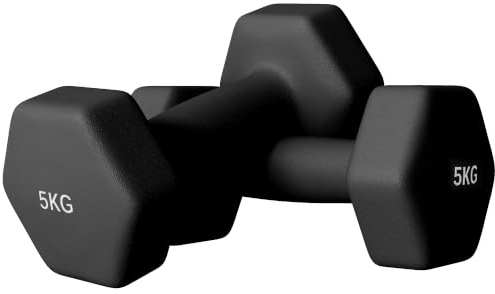 SPORTNOW 2 x 3/4/5 kg Lot de 2 Haltères Hexagonales Poignée Antidérapante | Entraînement à la Maison