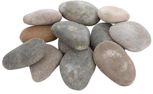 ASelected 20 pcs Painting Pebbles,Large Flat Pebbles for Painting,2.36 to 3.5 inch Smooth Pebbles for Crafting Painting Mandala and Kindness Rocks, Handpicked Natural Stone Aquarium Decorative Stones