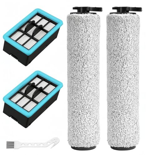 3831 Brush Roller and Filters Replacement Parts for Bissell Crosswave Hard Floor Expert Vacuum 3831 Accessories Kit Model No. B0555, 1637755, 1632973 with 2 Brush Rolls 2 Filters 1 Cleaning Tool