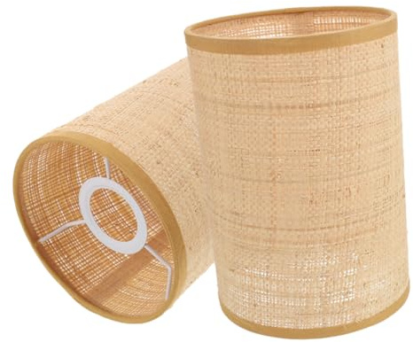 ANDRESLAD 2stücke Rattan-lampenschirme Für Stehlampen Ersatz Schirme Für Tischlampen Lange Lampenschirme Moderner Rattan-schirm Lampenschirmabdeckung Trommel-lampenschirm