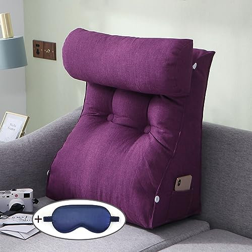 Verstellbares Lesekissen mit Lendenwirbelstützkissen, Rückenstütze, Nackenkissen und Taschen, ideal zum Schlafen und Lesen, waschbarer Bezug im Lieferumfang enthalten